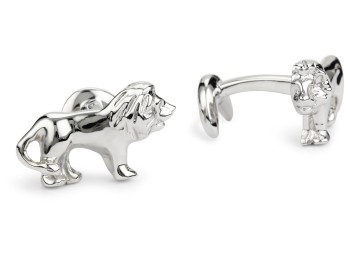 ROTENIER Silver Lion Cufflinks $345.00