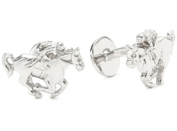 ROTENIER Silver Horse Cufflinks $345.00