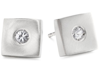 ROTENIER Silver Sapphire Stud Earrings - $495.00