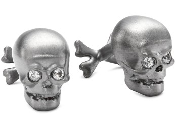 ROTENIER Skull Cufflinks Sterling Silver Black Rhodium - $595.00