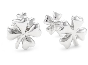 ROTENIER Silver Four-Leaf Clover Cufflinks $345.00