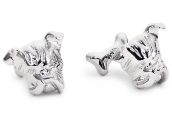 ROTENIER Dog-face Silver Cufflinks $345.00