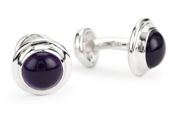 ROTENIER Sterling Silver Globe Amethyst Cufflinks $895.00