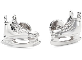 ROTENIER Silver Hockey Skate Cufflinks $345.00