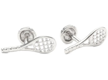 ROTENIER Silver Tennis Cufflinks $345.00