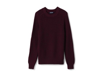 Lands End Mens Cotton Drifter Crew Sweater XXL - Deep Claret