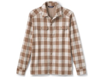 Two Lands End Brown Buffalo Plaid Shirt Jackets - XXL