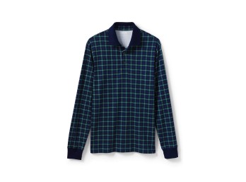 Two Lands End Mens Herringbone Jacquard Polos Navy XX-Large