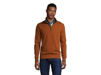 Lands End Quarter Zip Sweater XX-Large Heather Rich Saddle