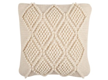 Three Safavieh Off-White Wool Throw Pillows