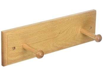 Two Wooden Mallet Coat Hooks - Light Oak Racks