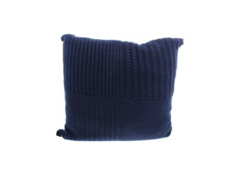 Two Ralph Lauren Navy Cashmere Knit Throw Pillows