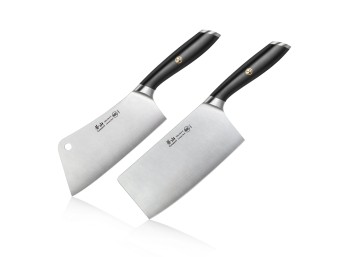 Cangshan L Series 2-Piece Cleaver Set, Forged German Steel (Black)