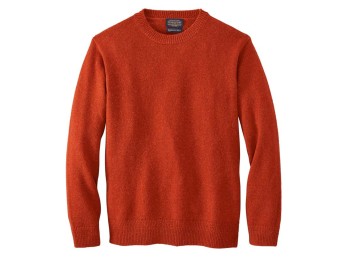 PENDLETON Men's Shetland Crew Neck Sweater (Burnt Sienna, LG)