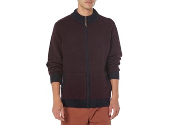 PENDLETON Men's Shetland Wool Full Zip Sweater, Charcoal/Black, XX-Large