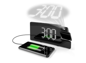 Three Amazon Basics Rectangular Projection Alarm Clocks