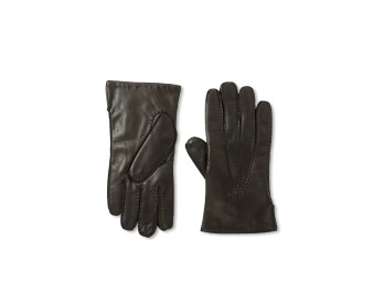 Six Portolano Mens Cadet Nappa Hand Sewn Leather Gloves, Brown, X Large