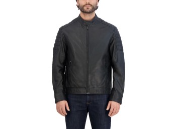 Cole Haan Men's Outerwear Leather Jacket, Black,XXL