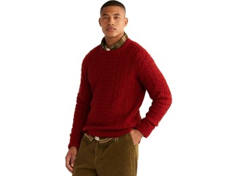 PENDLETON Men's Shetland Wool Fisherman Sweater, Navy, XX-Large