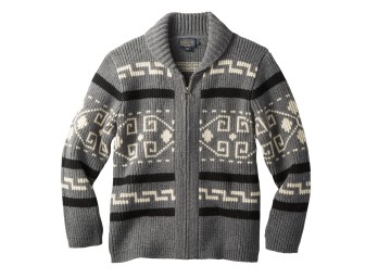 PENDLETON Men's The Original Westerley Zip Up Cardigan Sweater, Black/Grey, XL