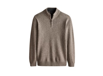 Pendleton Men's Shetland Wool 1/4 Zip Sweater, Stone Heather, XXL
