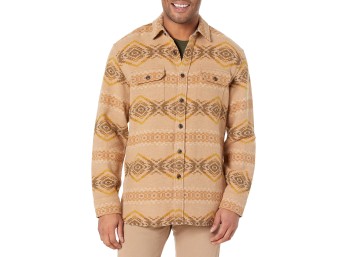 PENDLETON Men's Long Sleeve Driftwood Shirt, Carico Lake-Sand/Fir, XXL