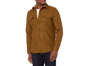 PENDLETON Men's Long Sleeve 2 Pocket Scout Wool Shirt, Bronze, XXL