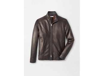 Men's Leather Zip-Front Jacket