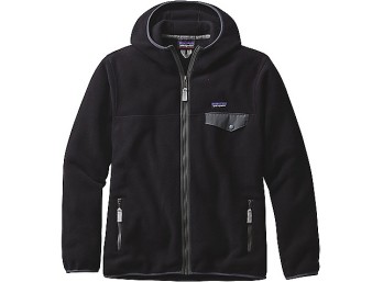 Patagonia Lightweight Synchilla Snap-T Hooded Fleece Jacket - Men's Black, XXL