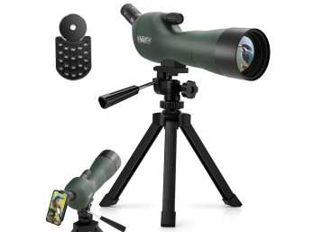 Emarth 20-60x60 Angled Spotting Scope for Target Shooting, Spotting Scope w/Tripod 14' Tabletop/Carry Bag, 1.37lb Light Spotter Scope, Waterproof Spotting Scopes for Hunting/Birding/Wildlife View