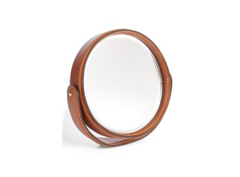 Ralph Lauren Brennan Leather Desk Mirror - Brown