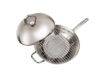 Master Pan MasterWok Multi-Use Wok, 13', Stainless Steel