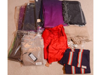Group of Cashmere and Wool Shawls and Scraves