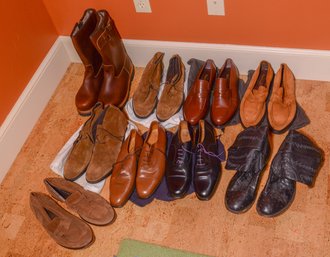 Nine Pairs Of Men's Shoes.