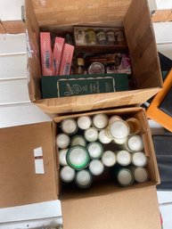 Two Large Boxes Of Glass And Plastic Candles