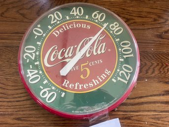 Coca-Cola Wall Clock With Dog Treat Metal Bin