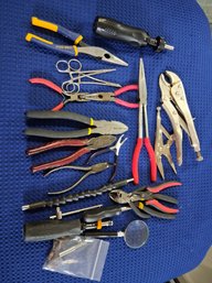 Long-nose Pliers, Locking Pliers, Locking C-clamps, Screwdriver, Magnifying Glass