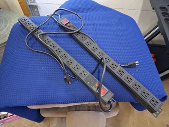 2 Large Power Distribution Unit Strips Surge Protected 12W And 12 Outlets