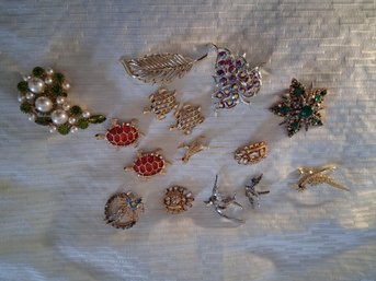 Vintage Costume Jewelry Brooch Collection