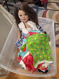 18-Inch Doll And Large Clothing Accessory Lot