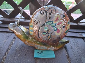 Hand Painted Metal Snail Garden Statue Outdoor Yard Art Ornament -#319