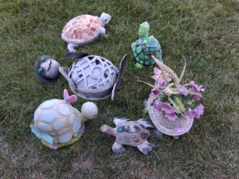 Turtle Garden Statues And Decorative Accents Lot Of 6 -#332