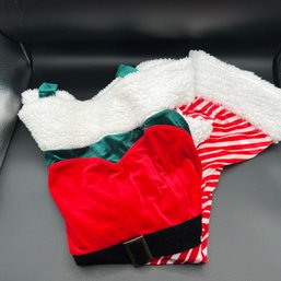 No Boundaries Women's Christmas Off-Shoulder Candy Cane Stripe Dress