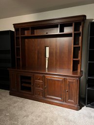 Traditional Cherry 2-Piece Entertainment Center Wall Unit