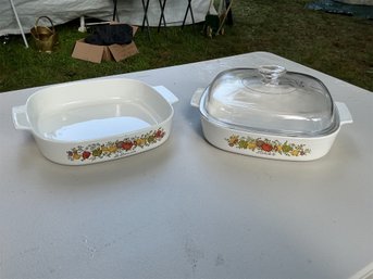 Vintage Corning Ware 'Spice Of Life' Baking Dish Set Of 2