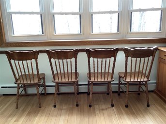 Oak Press Back Chairs