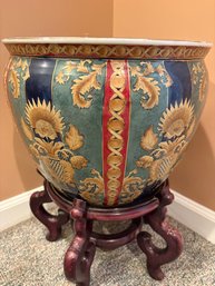 Vintage Chinese Porcelain  Fishbowl Planter