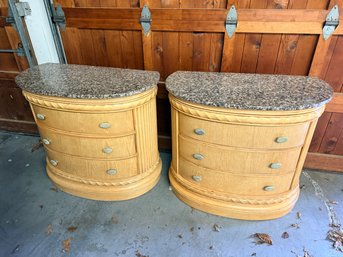 Italiana Divani Marble Top Nightstands