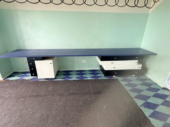 Console Desk W/ Unique B&W Cabinets