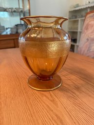 Antique Fostoria Amber Glass Vase